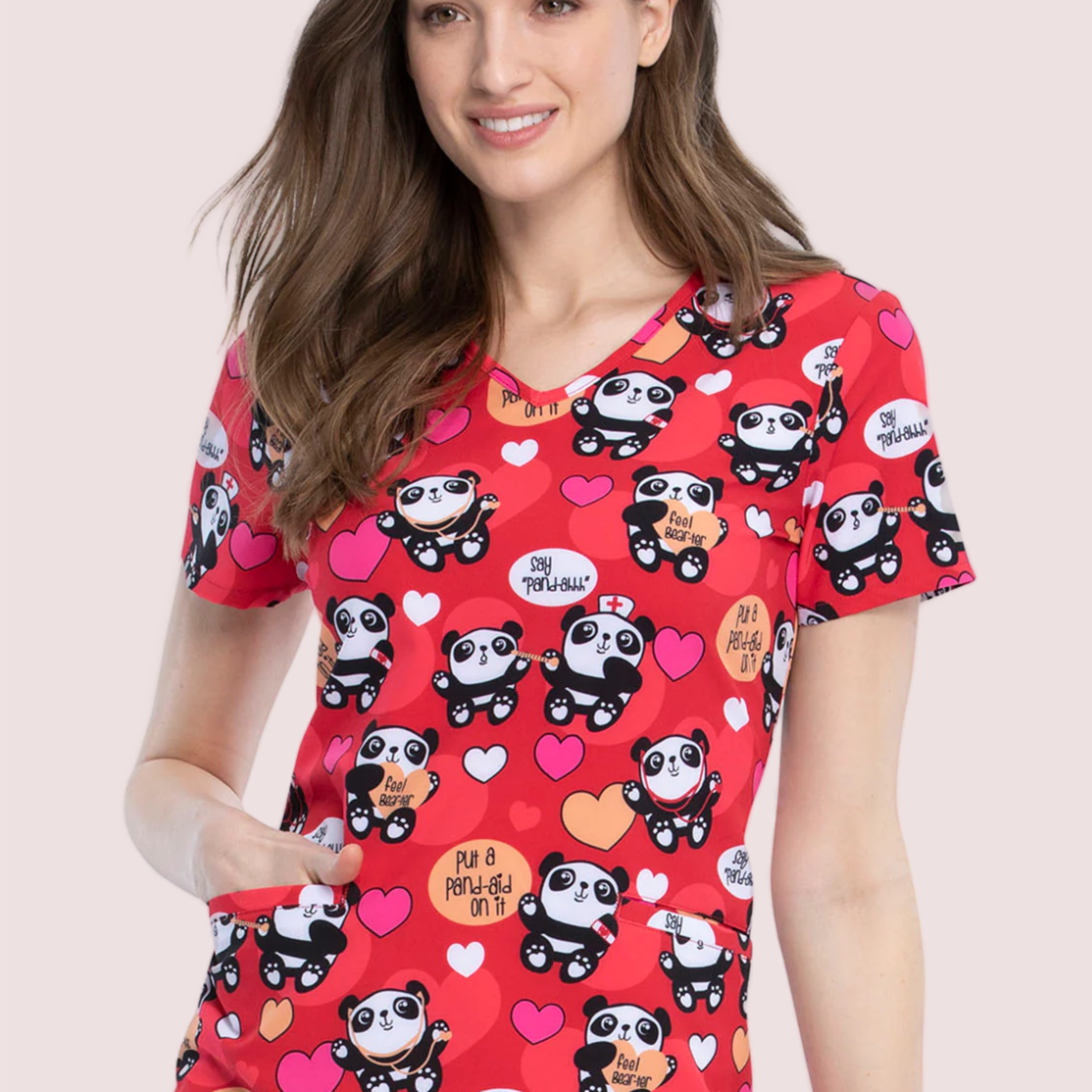 Polera Clínica Estampada Mujer TF637 PAID