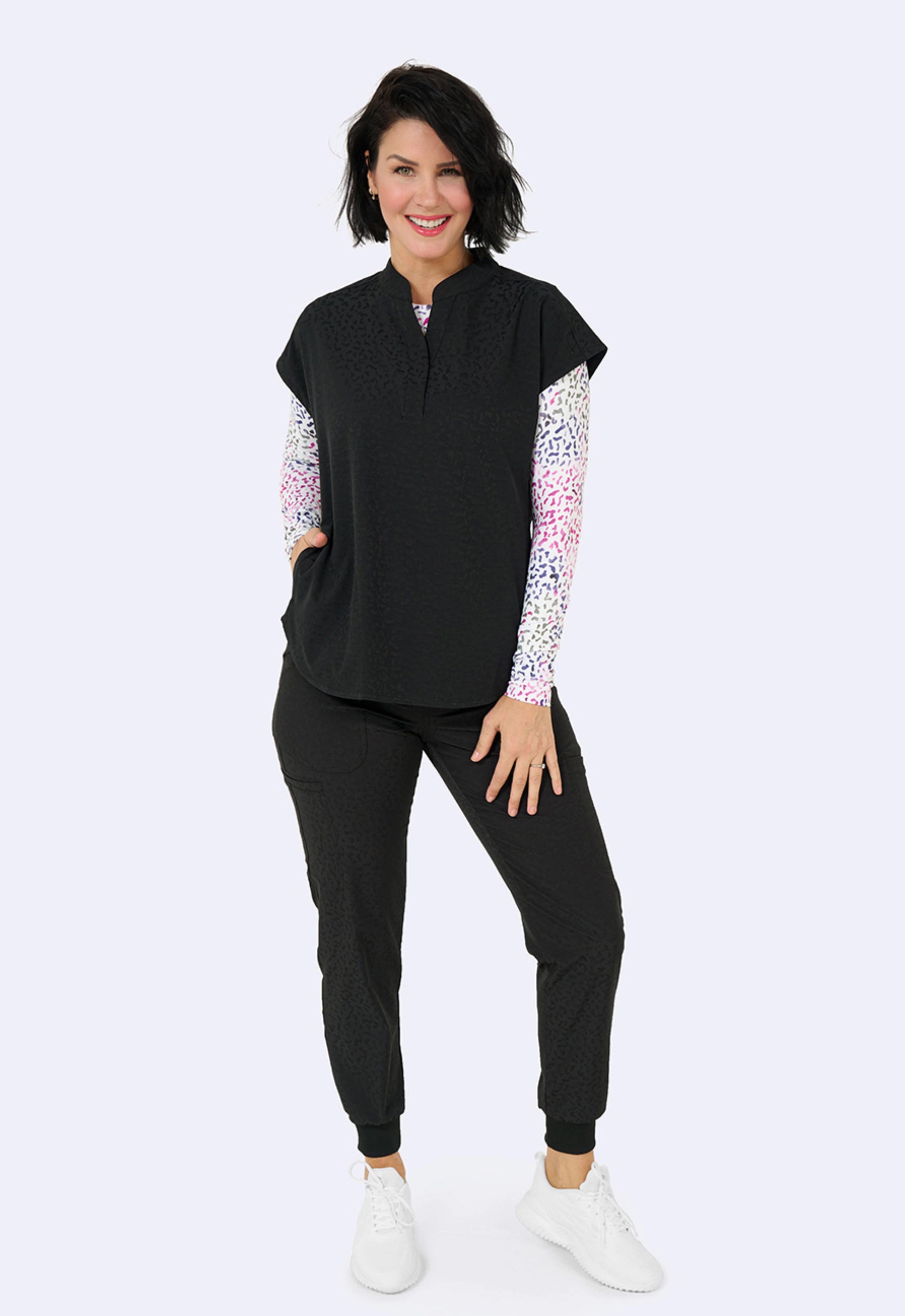 Polera Clínica Mujer 1176 Jacquard