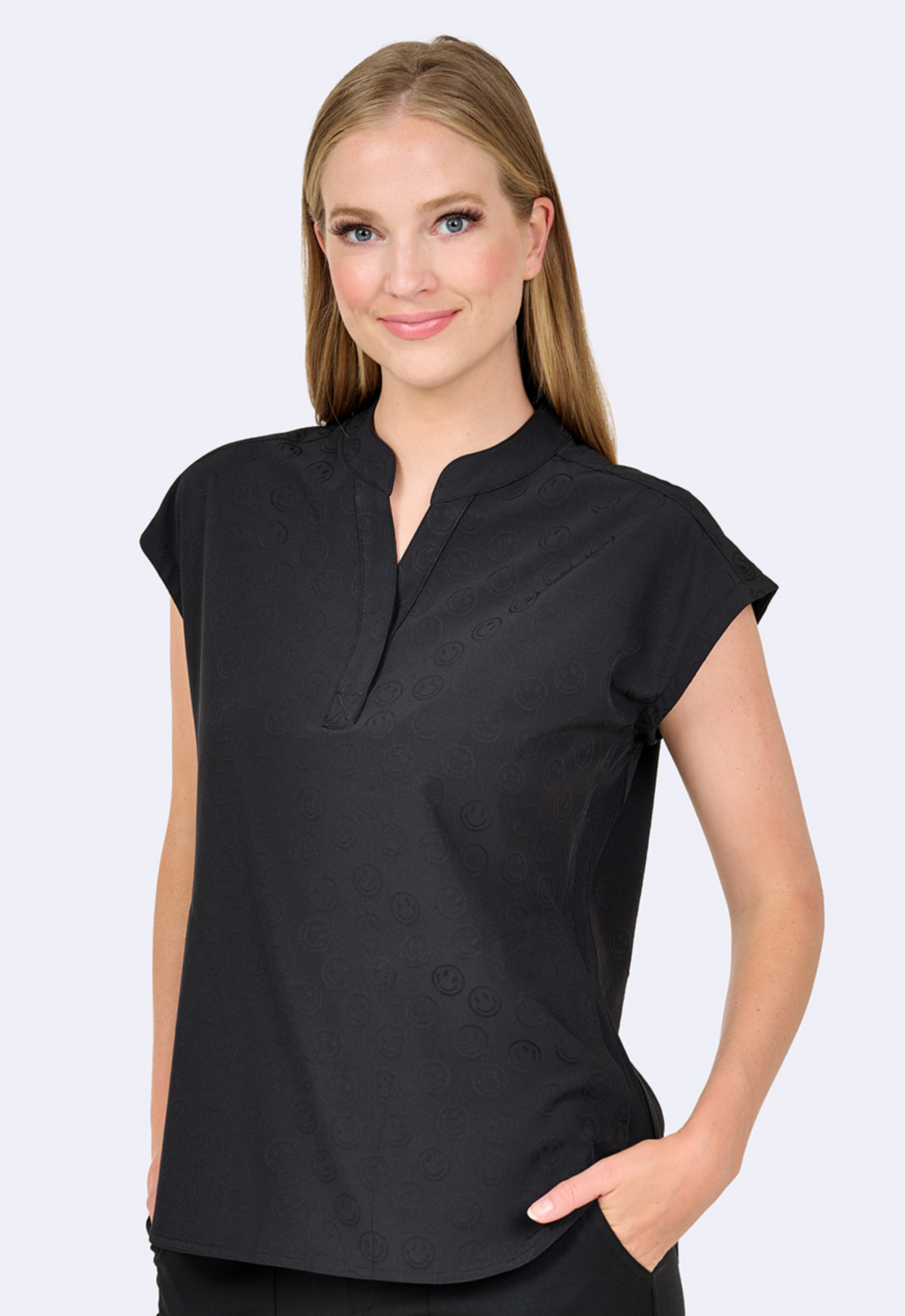 Polera Clínica Mujer 1176 Jacquard Smile