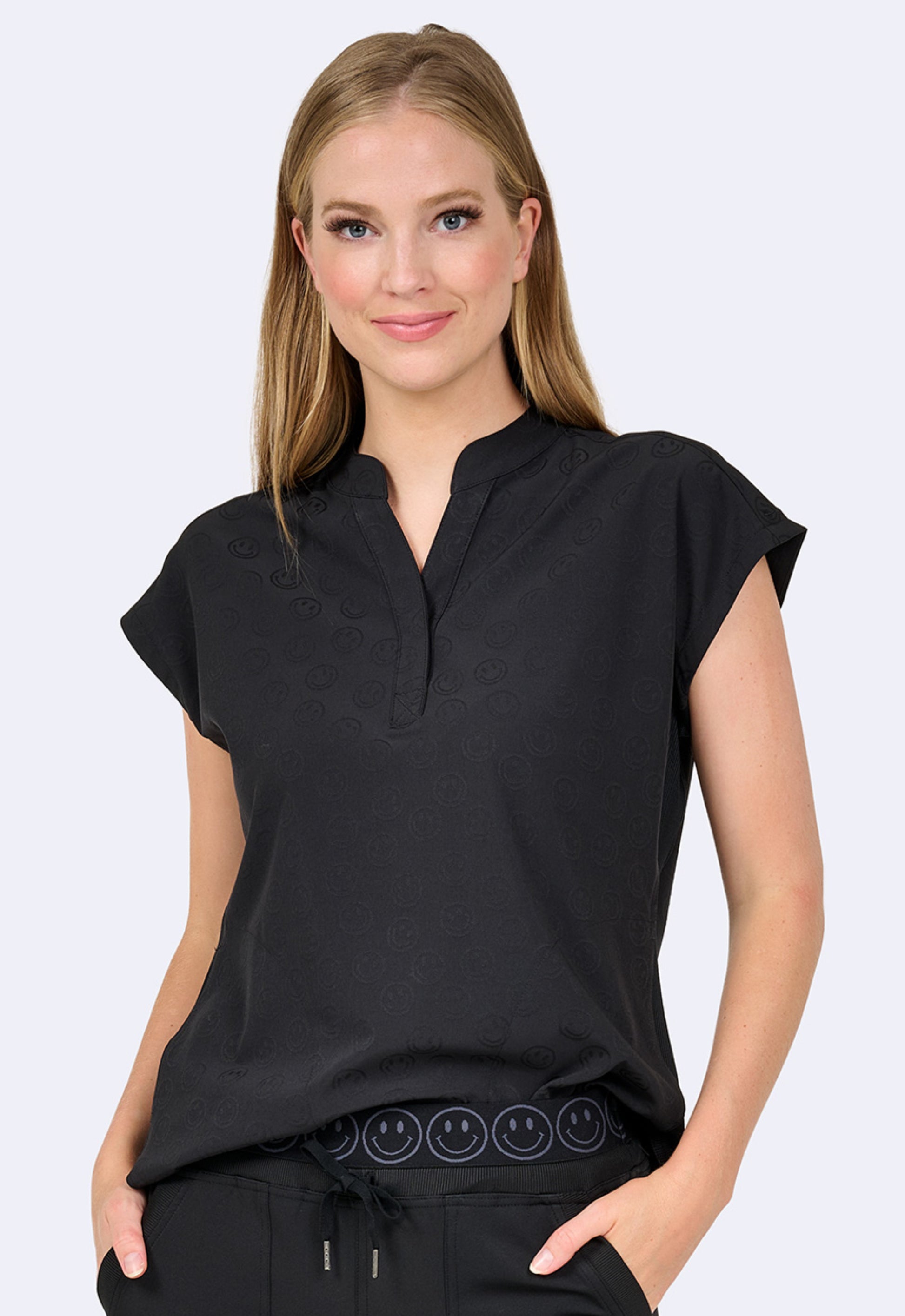 Polera Clínica Mujer 1176 Jacquard Smile