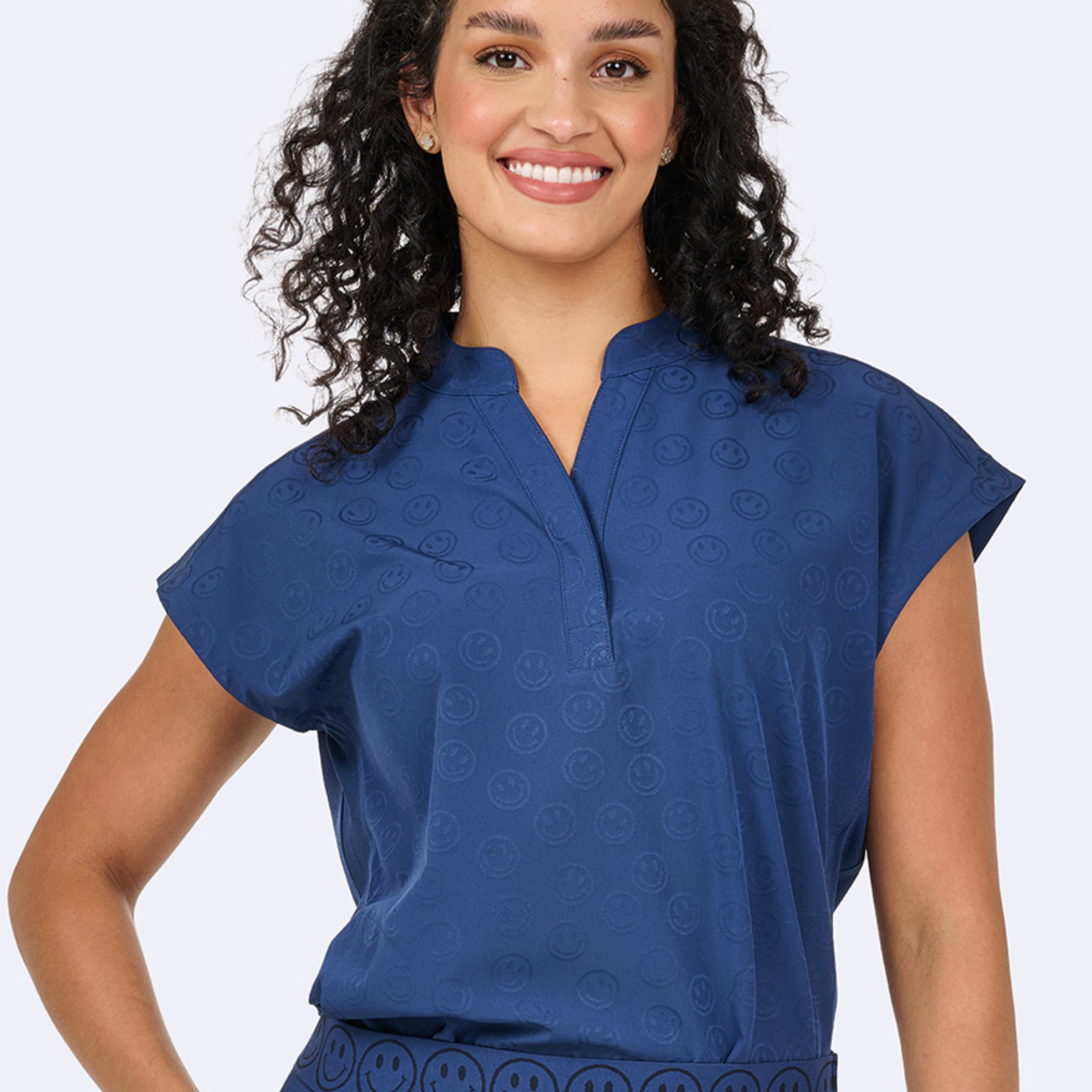 Polera Clínica Mujer 1176 Jacquard Smile