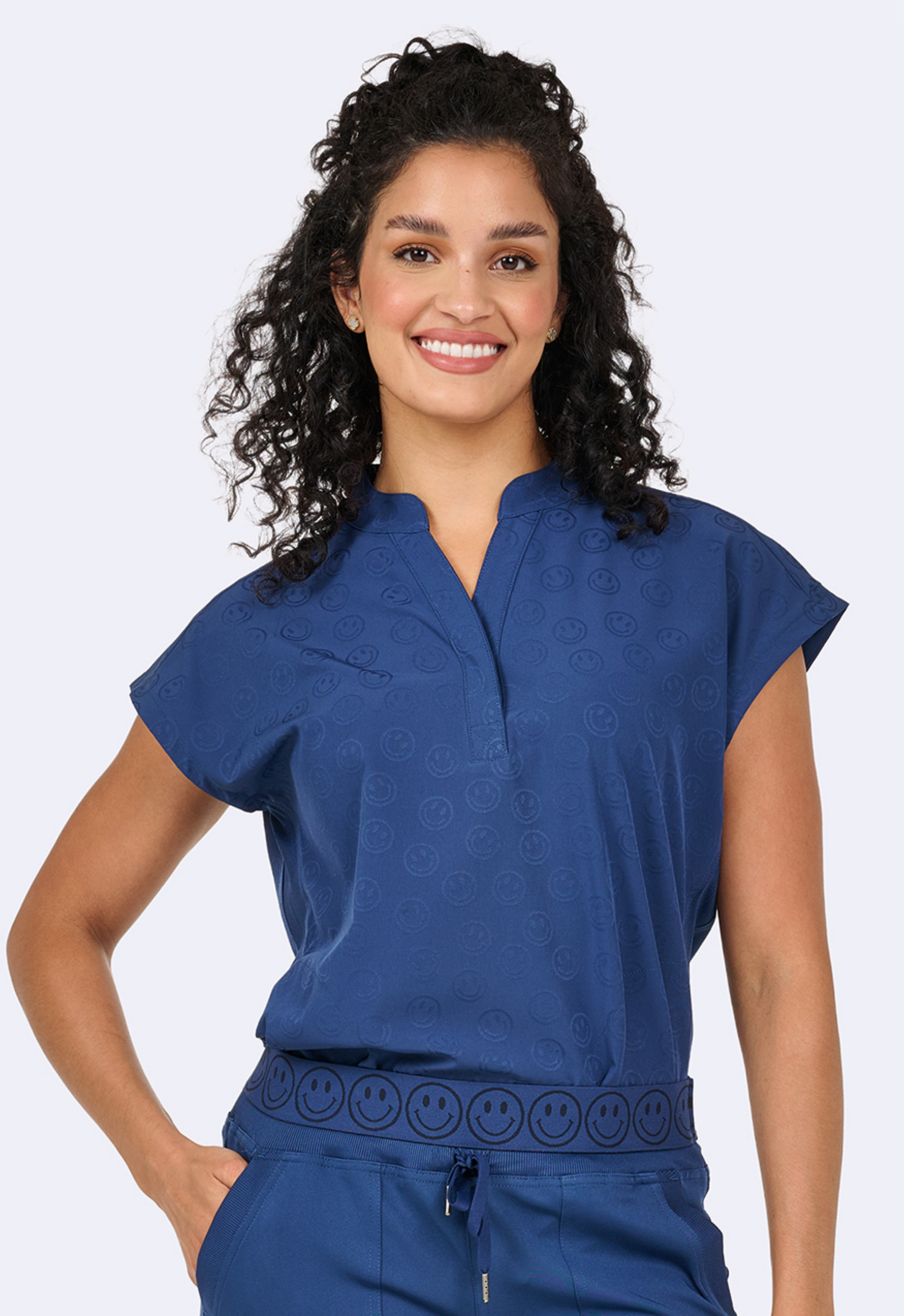 Polera Clínica Mujer 1176 Jacquard Smile