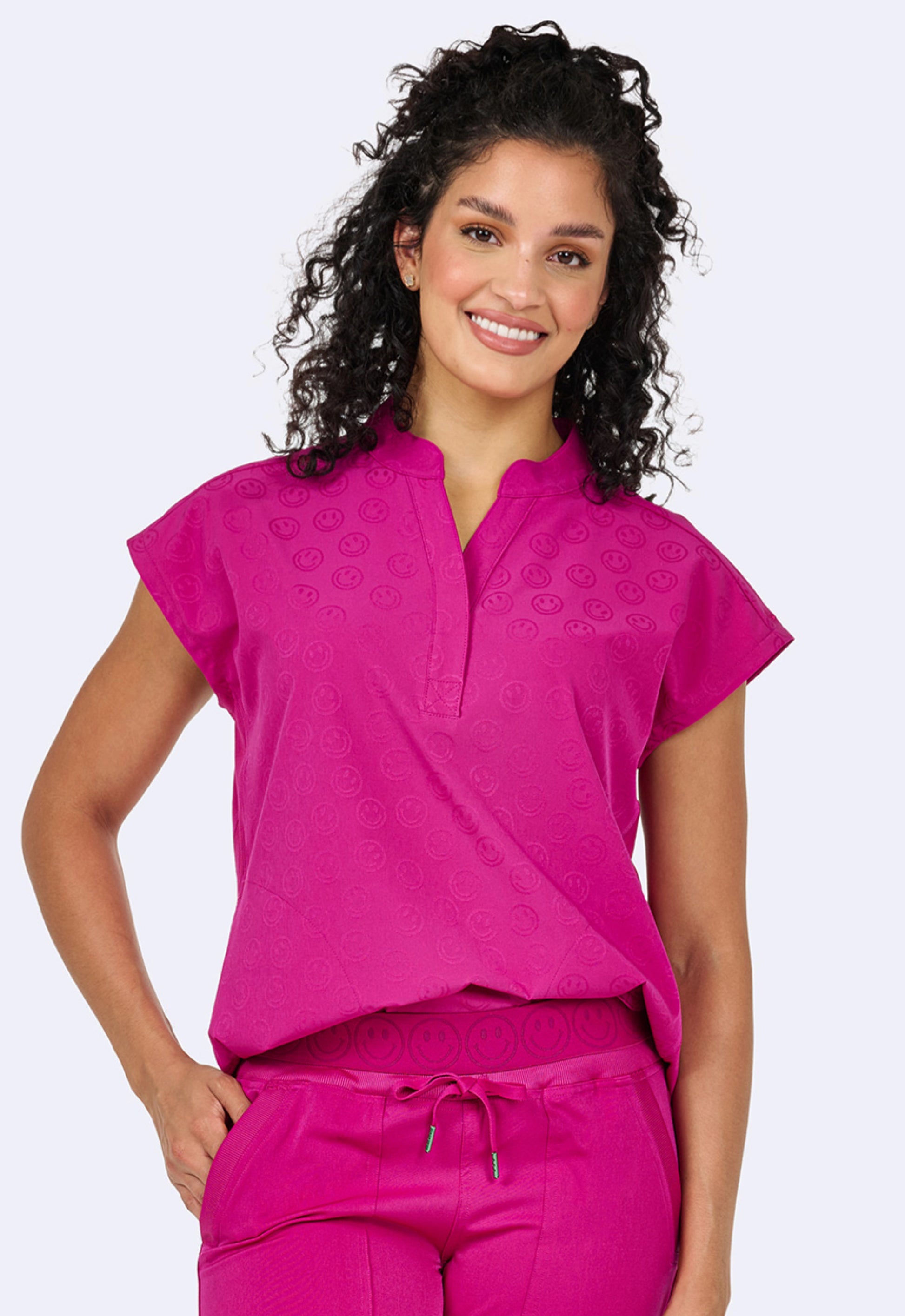 Polera Clínica Mujer 1176 Jacquard Smile