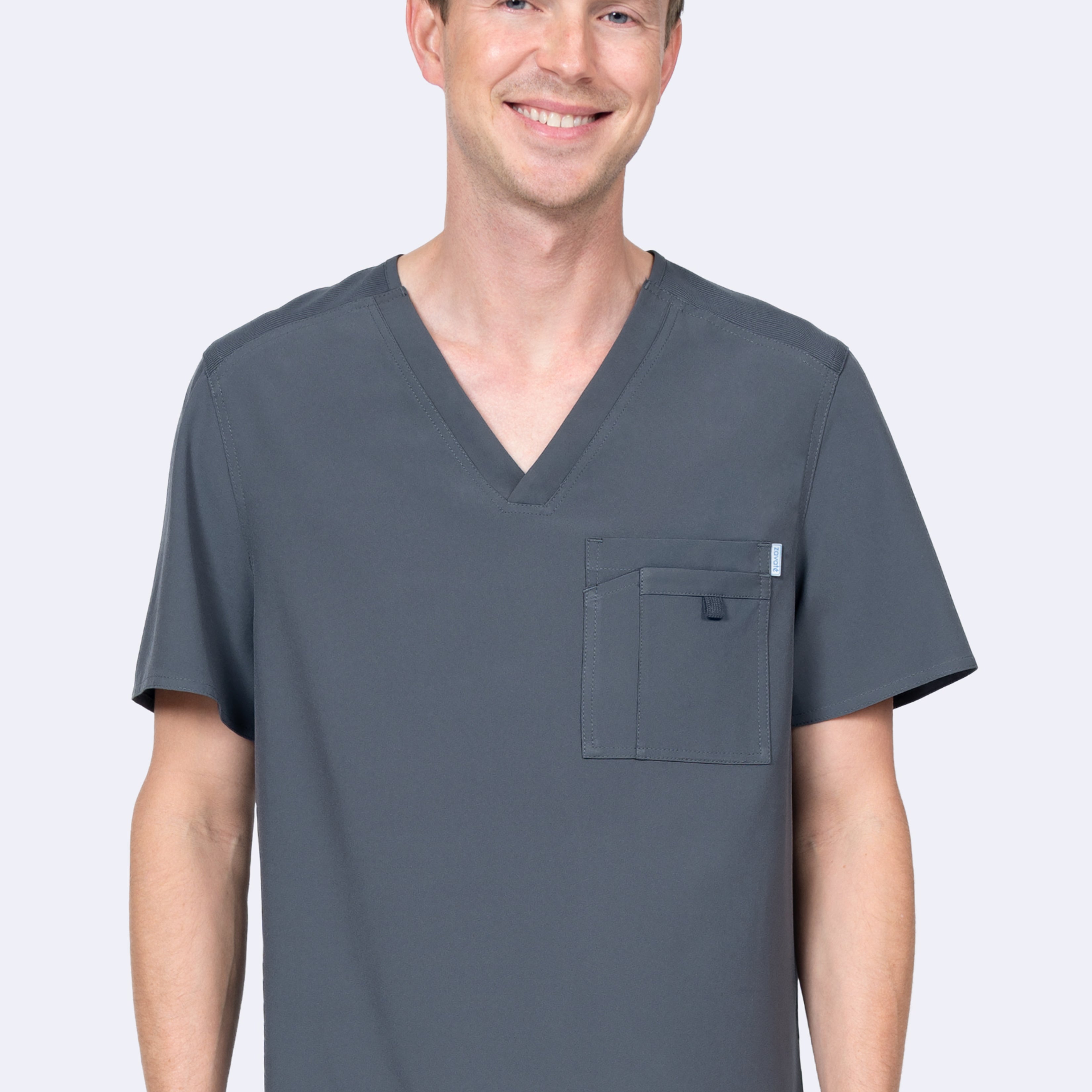 Polera Clínica Hombre Zavaté 1129 Plomo