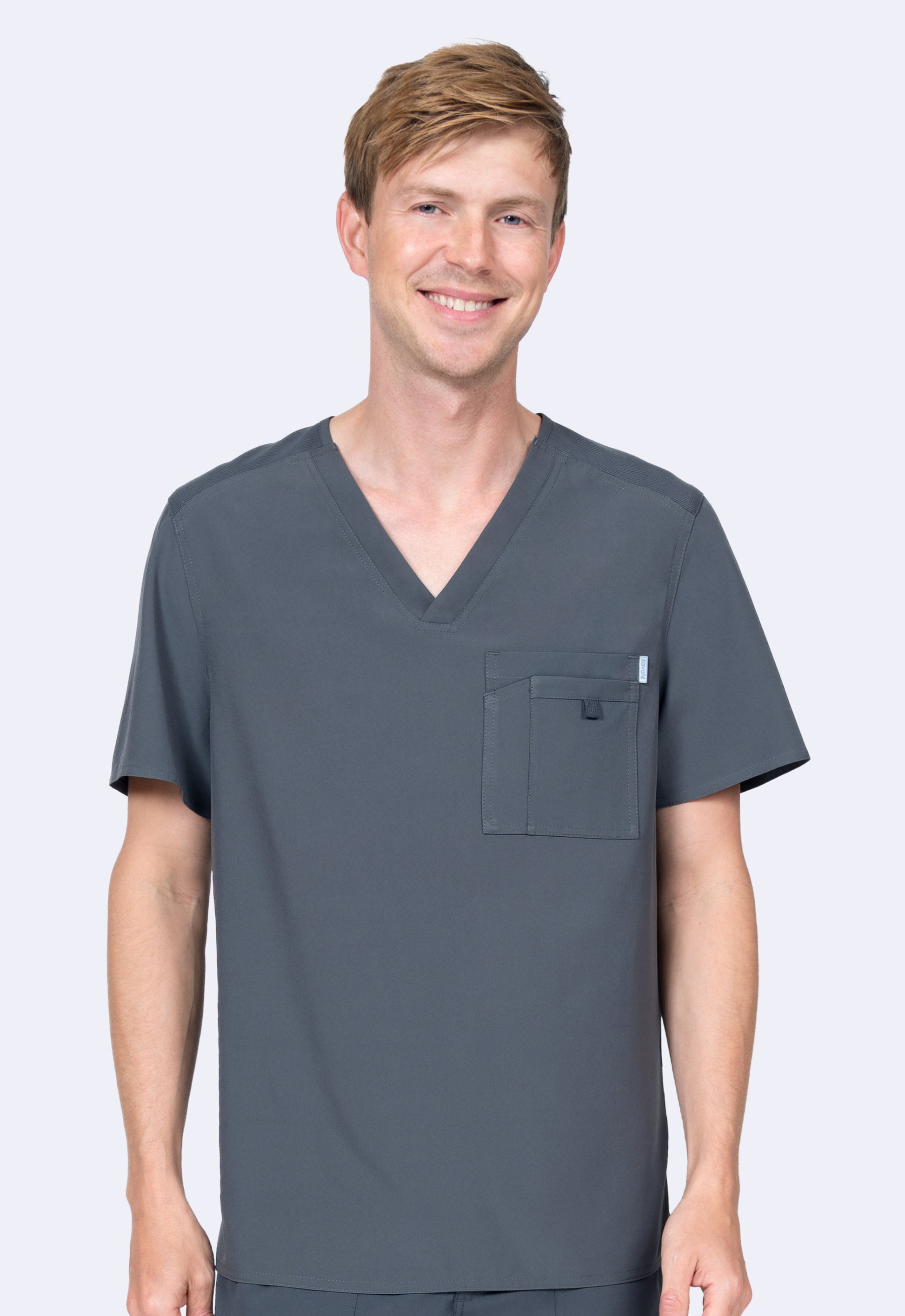 Polera Clínica Hombre Zavaté 1129 Plomo