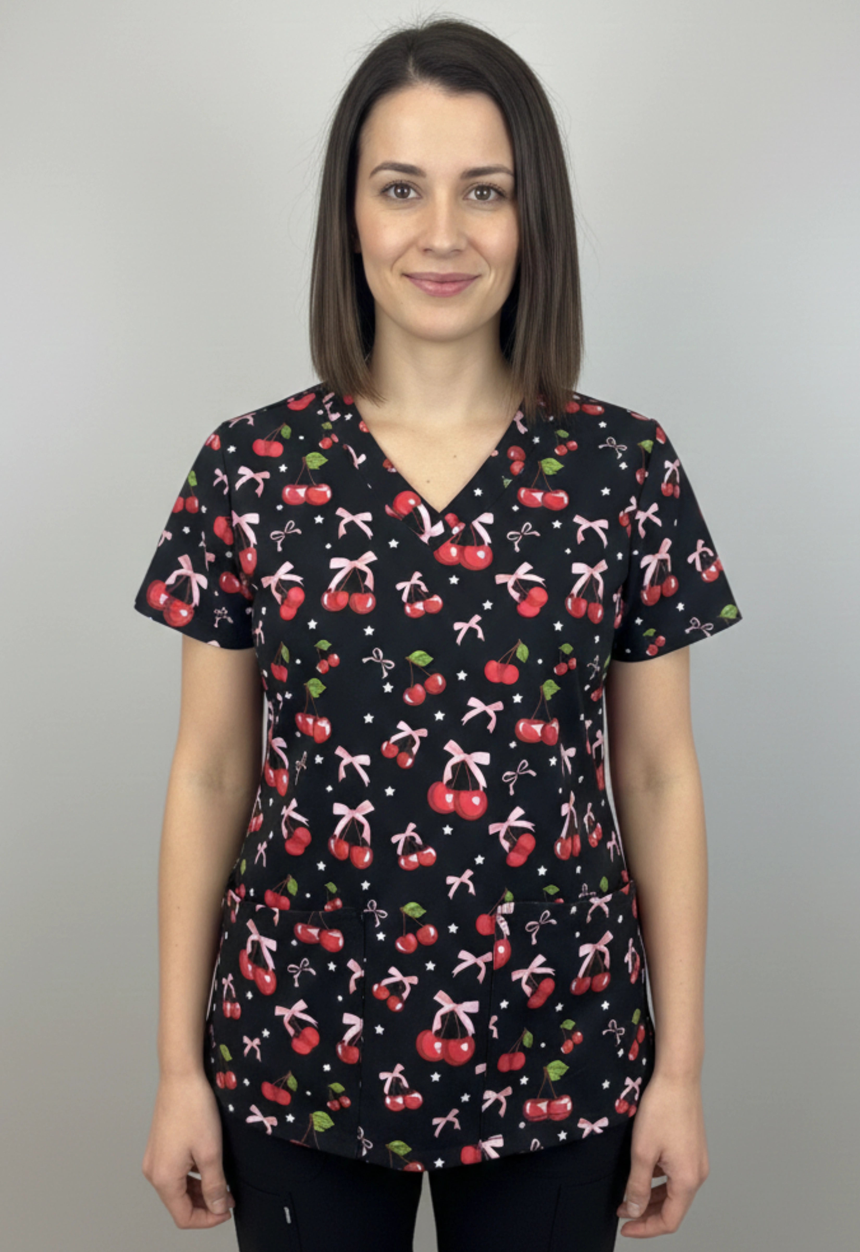 Polera Clínica Estampada Mujer GT 1865BK