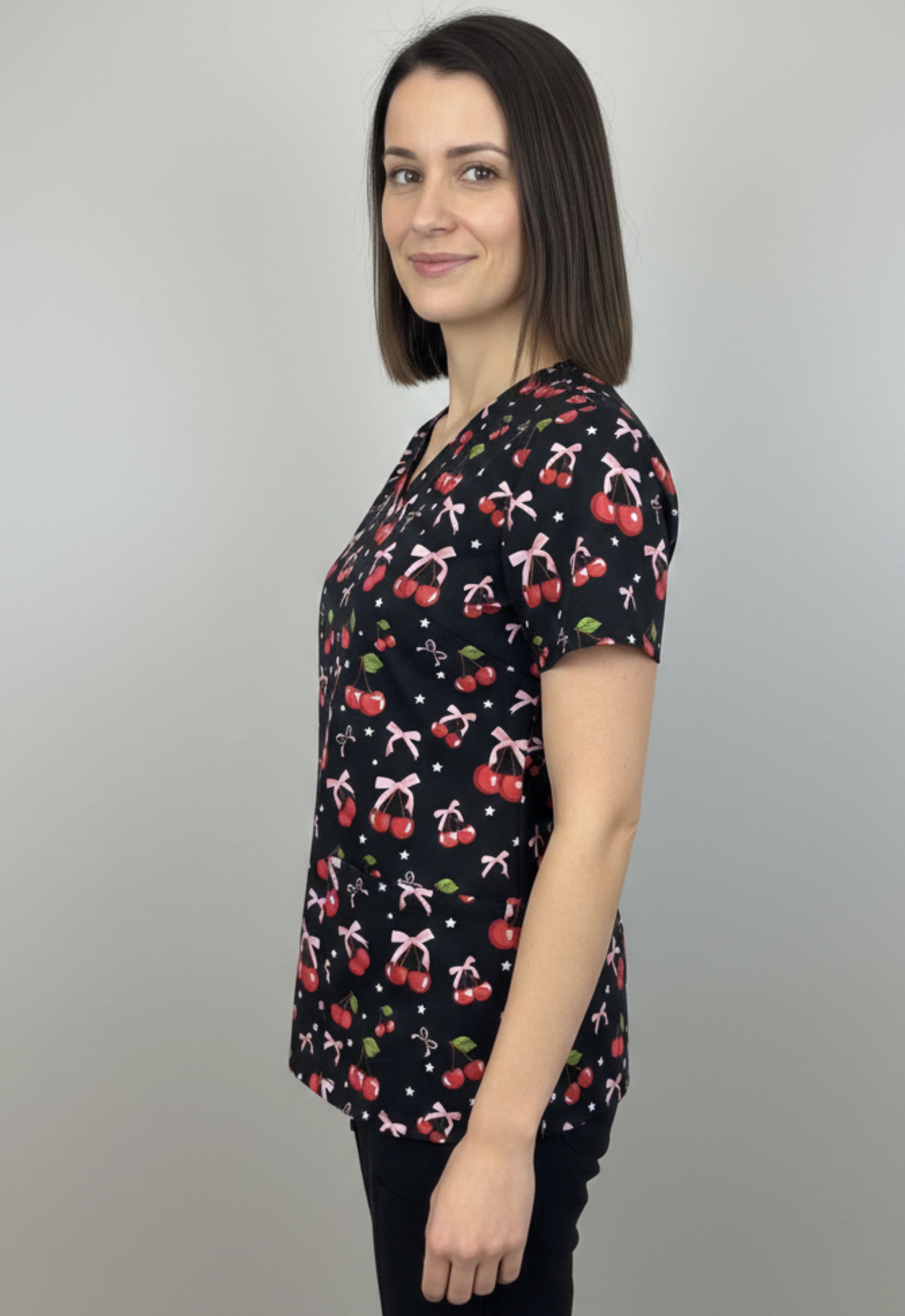 Polera Clínica Estampada Mujer GT 1865BK