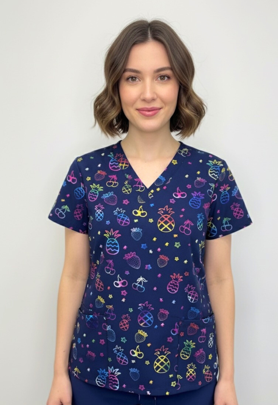 Polera Clínica Estampada Mujer GT 1861NV