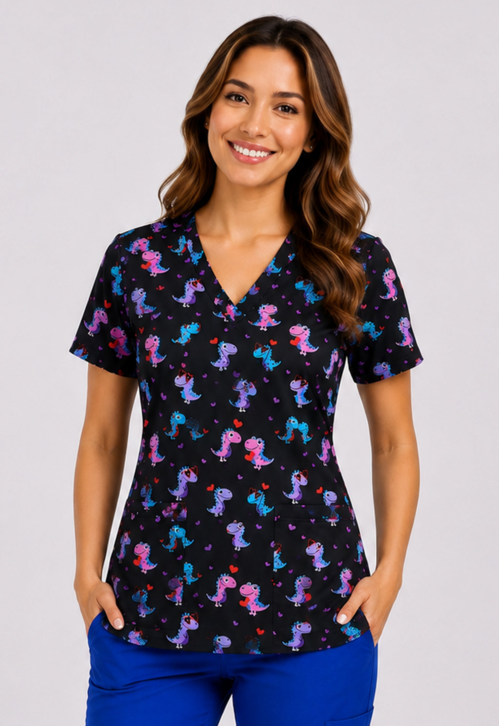 Polera Clínica Estampada Mujer GT 1929BK