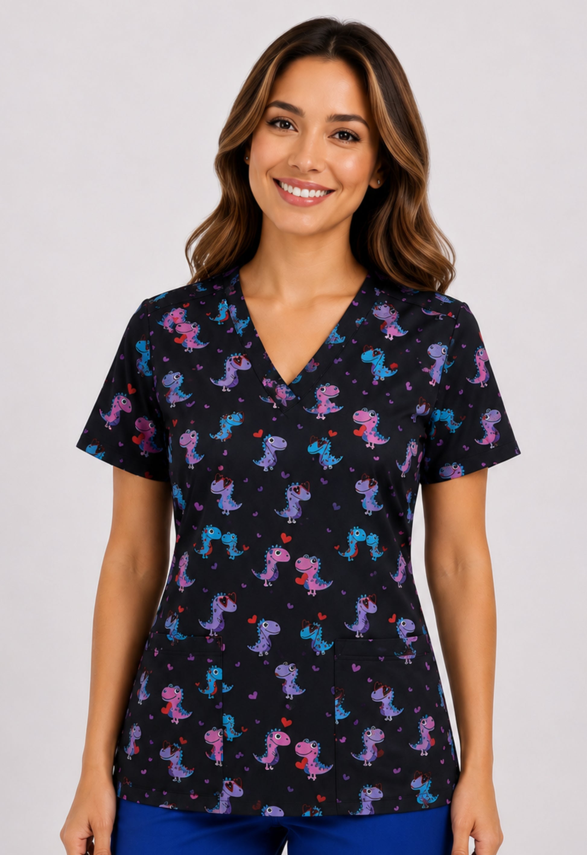 Polera Clínica Estampada Mujer GT 1929BK