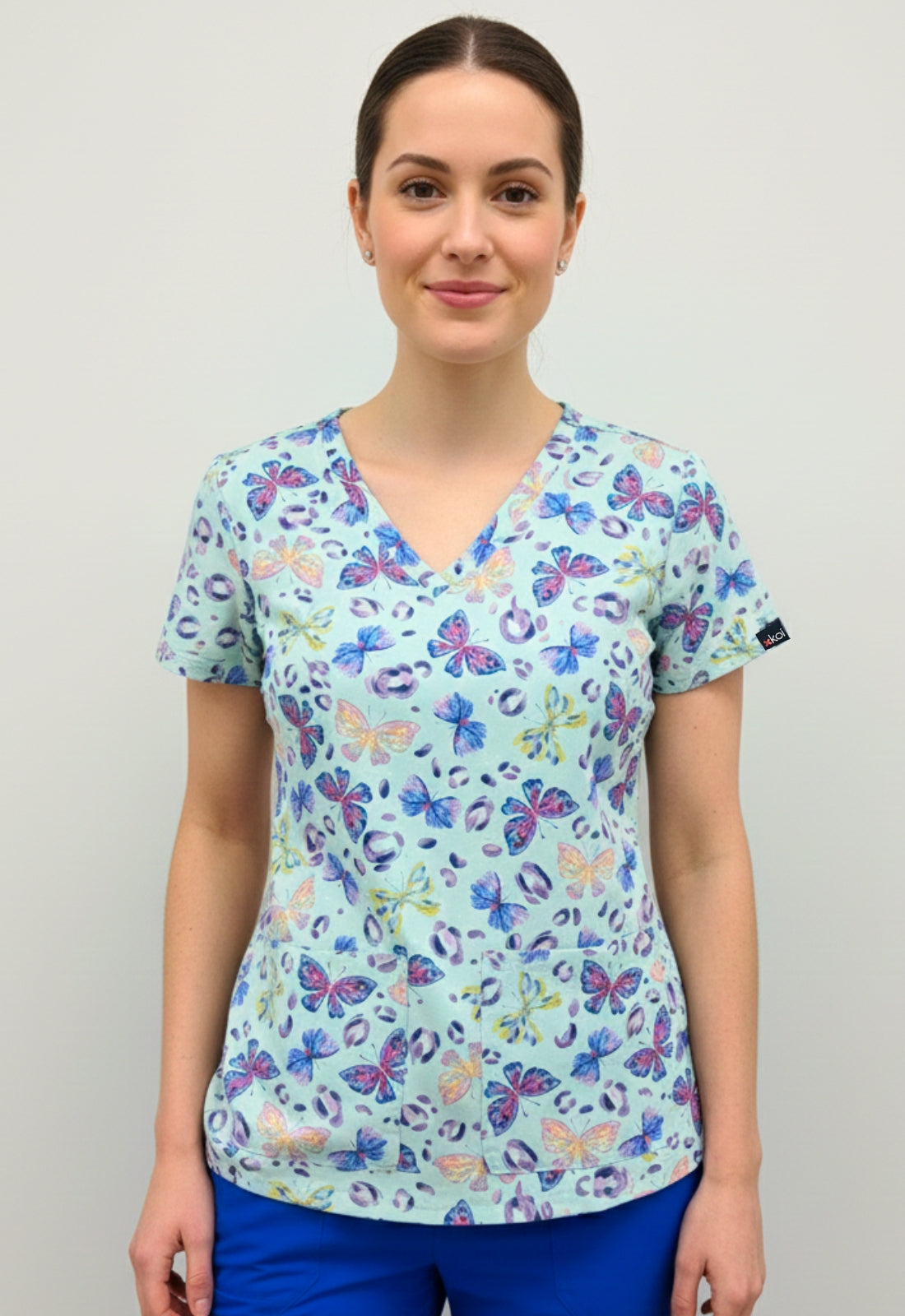 Polera Clínica Estampada Mujer Koi Lite Fashionflies 1122PRA FFS