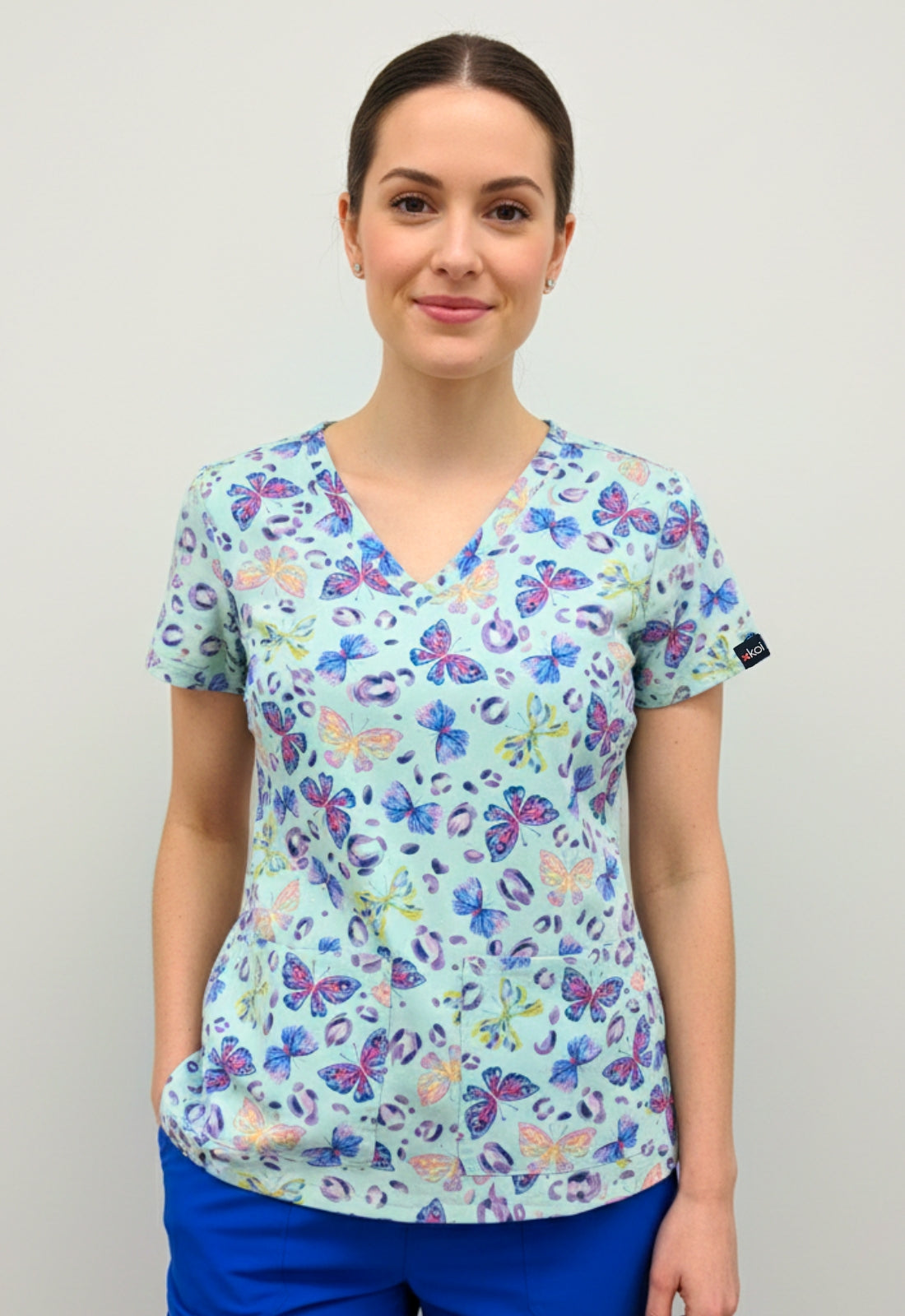 Polera Clínica Estampada Mujer Koi Lite Fashionflies 1122PRA FFS