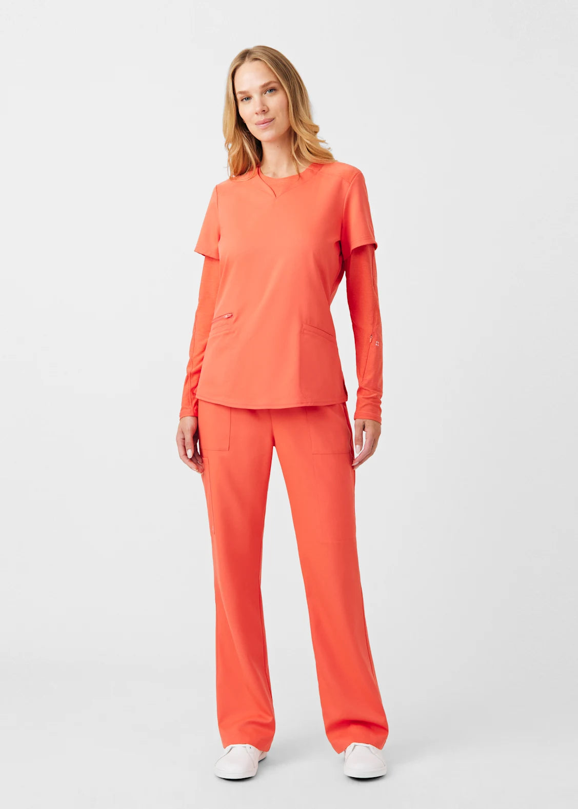 Polera Clínica Mujer Vibe WT121 Coral Sunset