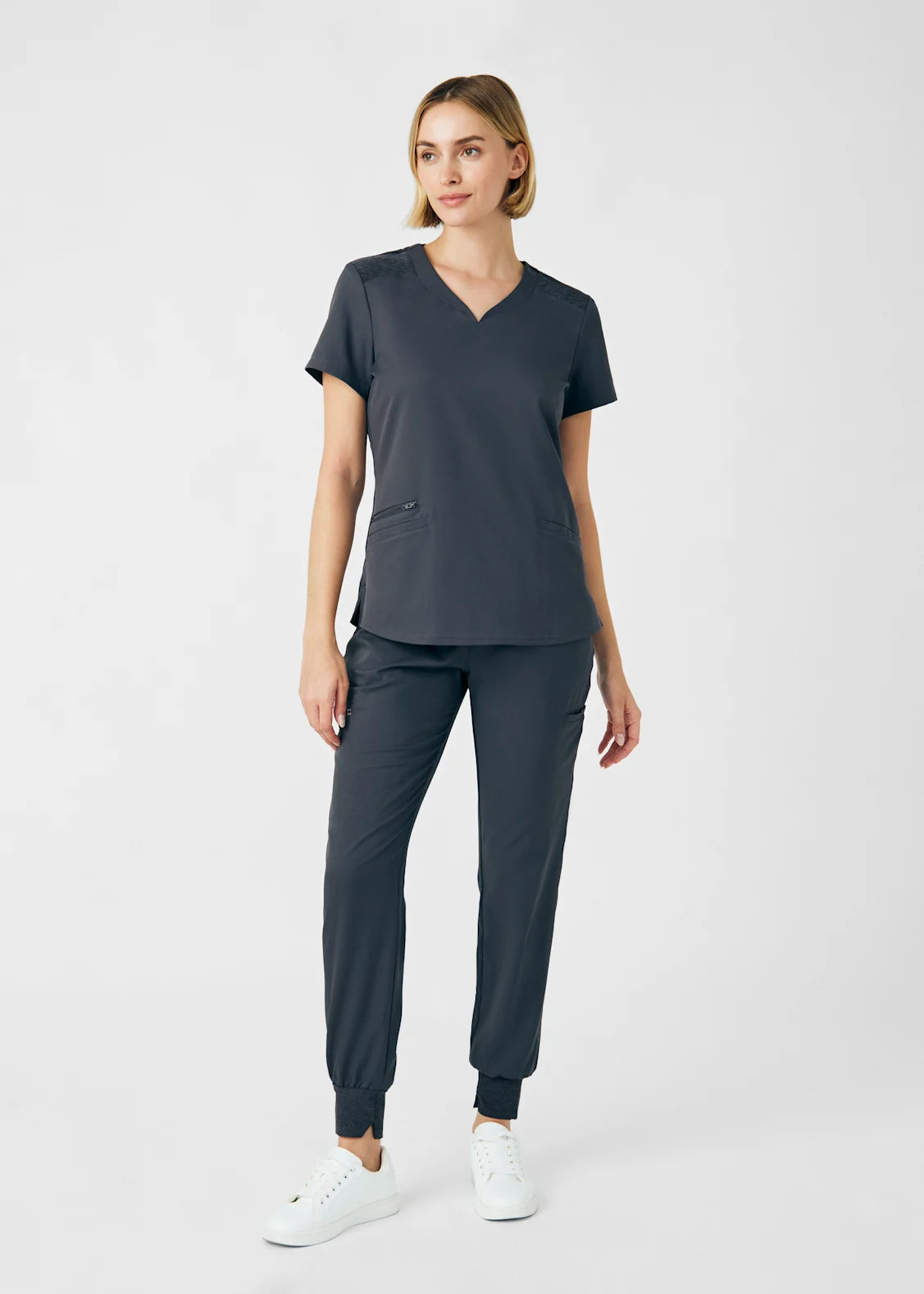 Polera Clínica Mujer Vibe WT121 Plomo